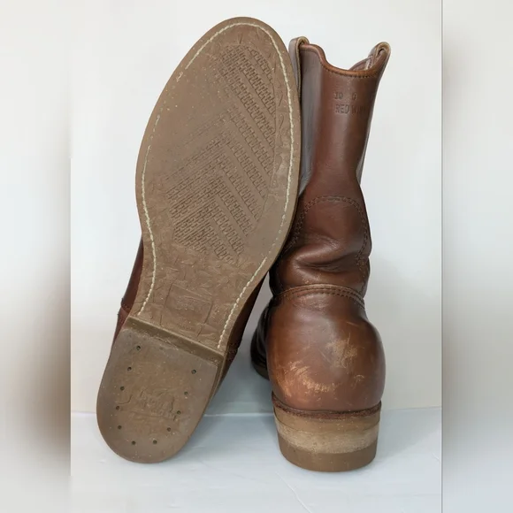 VTG Red Wing's Pecos Brown Leather Boots Men's Shoes size 10 D Made In The USA
